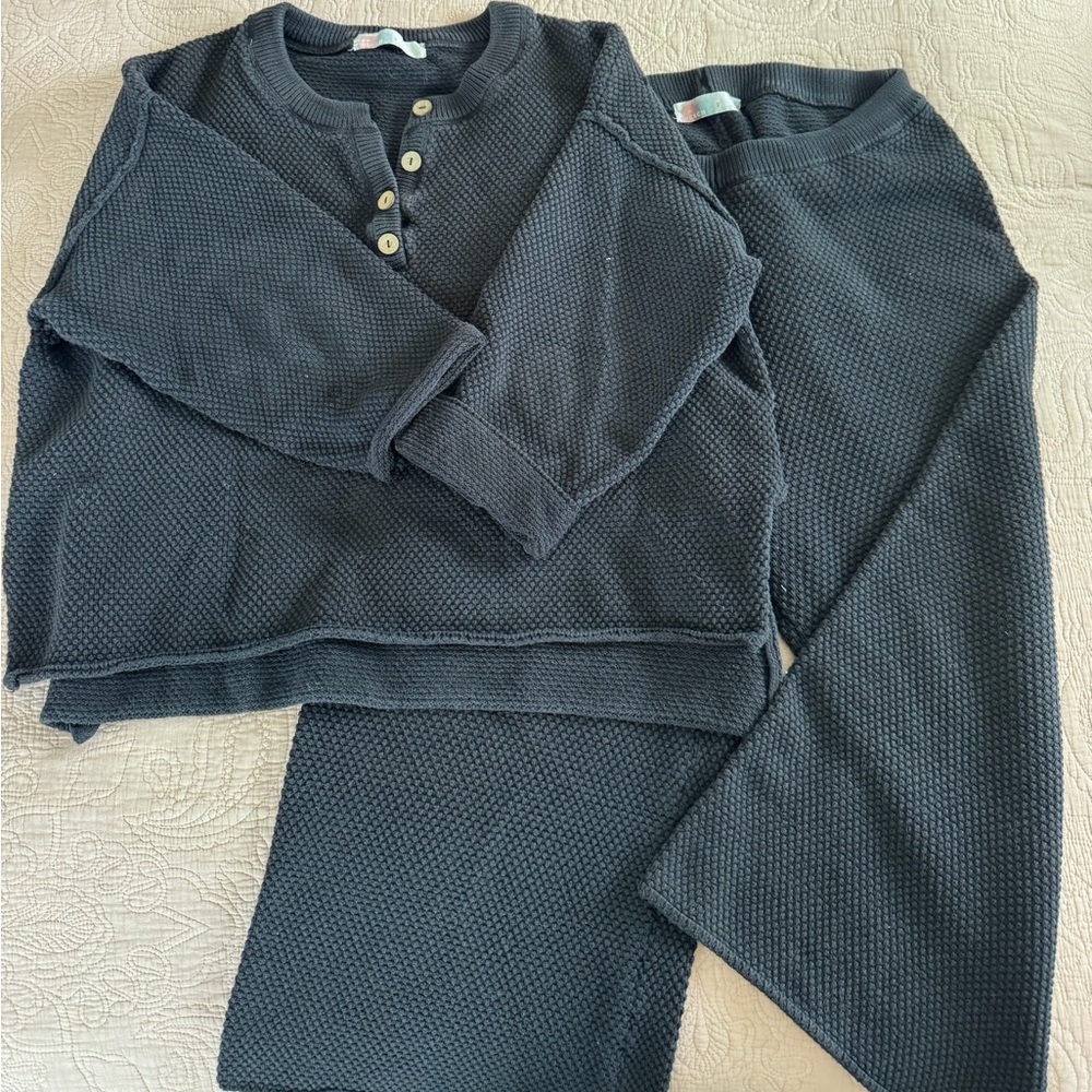Free people Waffle Knit Sweat set